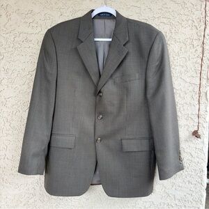 Ralph Ralph Lauren Men 40S Brown Houndstooth Wool Suit Jacket Sport Coat Blazer